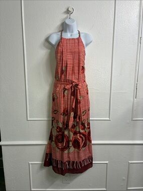 BCBG Red Silk & Cotton Floral Maxi Dress Sz.4